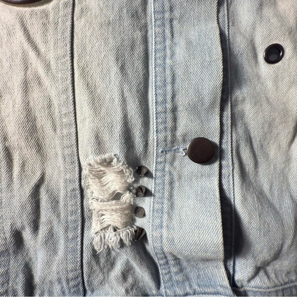 Hot & Delicious Light Blue Denim Jacket with Metal Accents - Picture 2 of 6